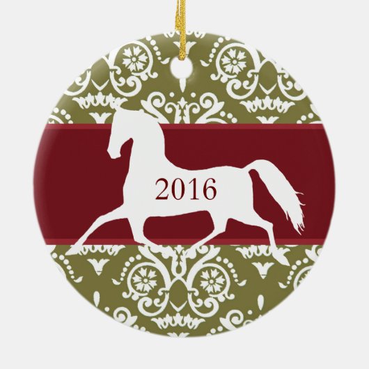 Kerstmis met rotatiepaard keramisch ornament (Achterkant)