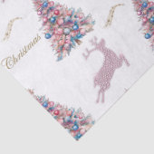 Kerstmis met Roze Pastel Rendier Diamant Tissuepapier (Detail)