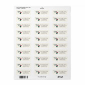 Kerstmis met ruby-thromingbird Return Address Etiket (Full Sheet)