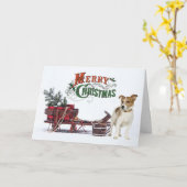 Kerstmis met Rustic Terrier Kaart (Gele Bloem)