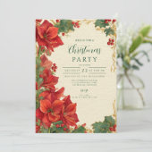 Kerstmis met Rustieke Rode Amaryllis Kaart (Staand voorkant)