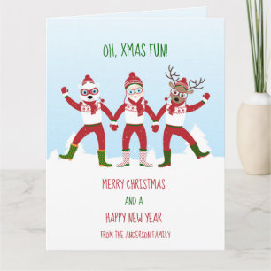Kerstmis met Santa Claus, Rudolph, Polar Beer Kaart