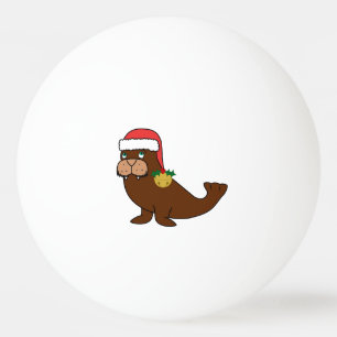 Kerstmis met Santa Hat en Gold Bell Pingpongballen