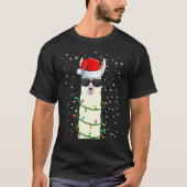 Kerstmis met Santa Hat Ugly Kerstmis Lama T-shirt (Voorkant)