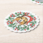 Kerstmis met Sheltie Kartonnen Onderzetters (Gekanteld)