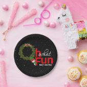 Kerstmis met sneeuwman papieren bordje