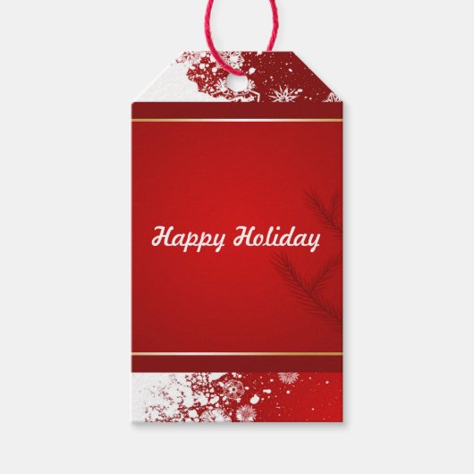 Kerstmis met Sneeuwrood Label met achtergrondcadea Cadeaulabel (Voorkant)