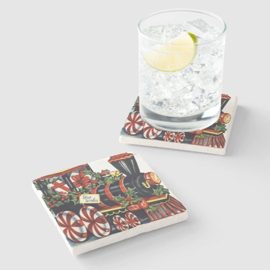 Kerstmis met snoep stenen onderzetter (Zijkant)