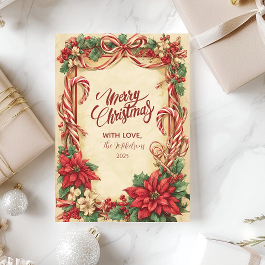  kerstmis met snoepsuikerriet feestdagenkaart