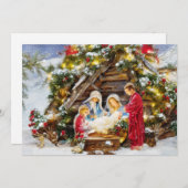 Kerstmis met spar en bessen op een budget feestdagenkaart (Voorkant / Achterkant)