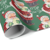 Kerstmis met stijl met groene kerstrecorder cadeaupapier (Rol Hoek)