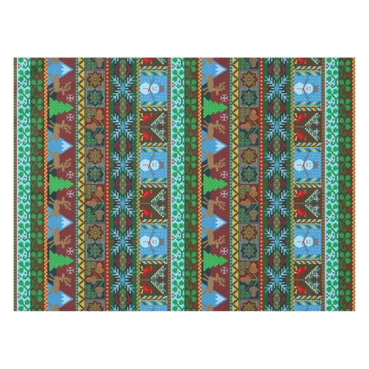 Kerstmis met Sweater Pattern Reindeer Holiday Tafelkleed (Voorkant (Horizontaal))