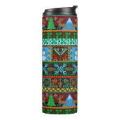 Kerstmis met Sweater Pattern Reindeer Holiday Thermosbeker (Gedraaid links)