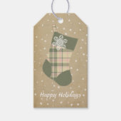 Kerstmis met Tartan Groen en Roze ID209 Cadeaulabel (Voorkant)