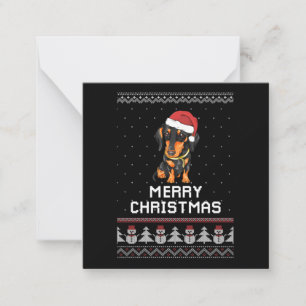 Kerstmis met teckel notitiekaartje