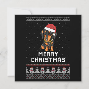 Kerstmis met teckel notitiekaartje