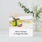 Kerstmis met tennisbal en racket feestdagenkaart (Staand voorkant)