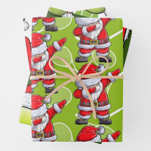 Kerstmis met tennisbal en racket inpakpapier vel (In situ)