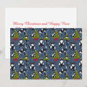 Kerstmis met Tuxedo Kat Feestdagenkaart (Voorkant / Achterkant)
