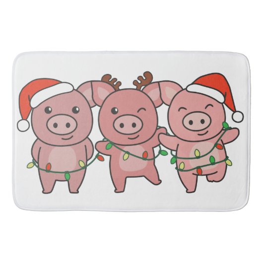 Kerstmis met varken badmat (Voorkant)