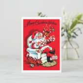 Kerstmis met veel wensen uit het verleden feestdagenkaart (Staand voorkant)