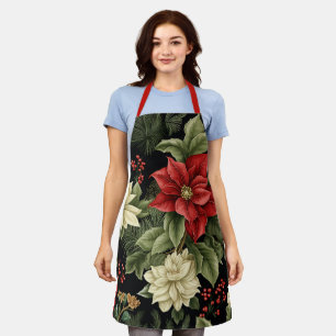Kerstmis met Vintage Poinsettia Patroon Schort