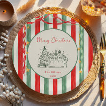 Kerstmis met vintage streep boog