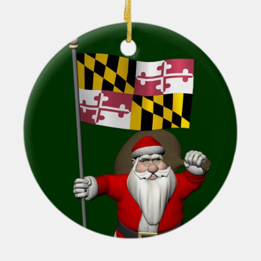 Kerstmis met vlag van Maryland Keramisch Ornament (Achterkant)