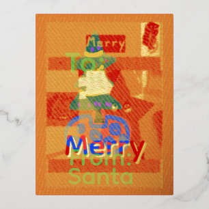 Kerstmis met vrolijke groene naam folie feestdagen briefkaart