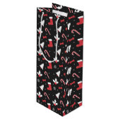 Kerstmis met witte bomen wijn cadeautas (Voorkant Gekanteld)