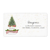 Kerstmis met witte neppare roze glitters van het b etiket (Voorkant)