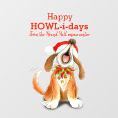 Kerstmis met zangende hondenkunst raamsticker (Vel)