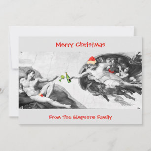 Kerstmis Michelangelo Funny Invitation Card Kaart