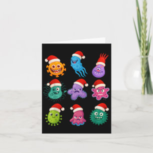 Kerstmis Microbiologie Bacteriën Kerstman Wetensch Kaart