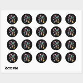 Kerstmis Microbiologie Wetenschapsleraar Microbe Ronde Sticker (Vel)