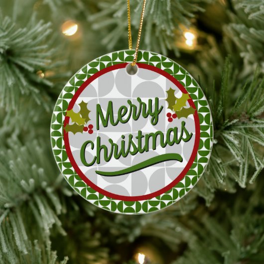 Kerstmis - Mid Century Moderne Vormen Keramisch Ornament (Boom)