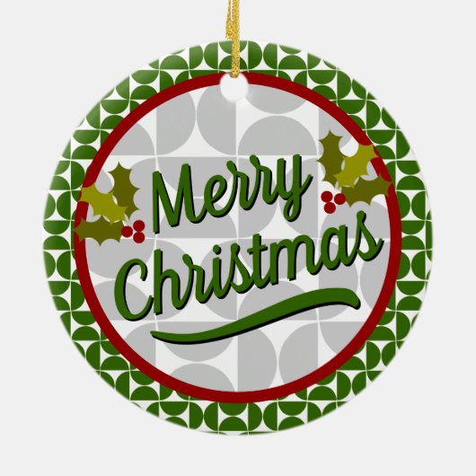Kerstmis - Mid Century Moderne Vormen Keramisch Ornament (Achterkant)