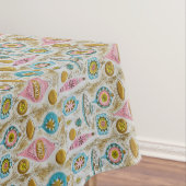 Kerstmis Midden Eeuw Modern Ornamenten Tafelkleed (Voorbeeld)