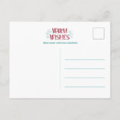 Kerstmis, midden eeuwse moderne uitnodiging briefkaart (Achterkant)