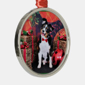Kerstmis - Mini Aussie - Jack Metalen Ornament (Rechts)