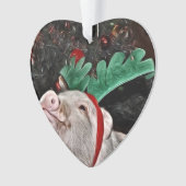 Kerstmis Mini Pig Heart Ornament (voorkant)