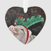 Kerstmis Mini Pig Heart Ornament (achterkant)