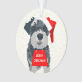 Kerstmis Mini Schnauzer Dog Santa Hat Ornament (voorkant)