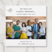 Kerstmis | Minimale teamfoto's Bedankjes Labels (Voorkant)