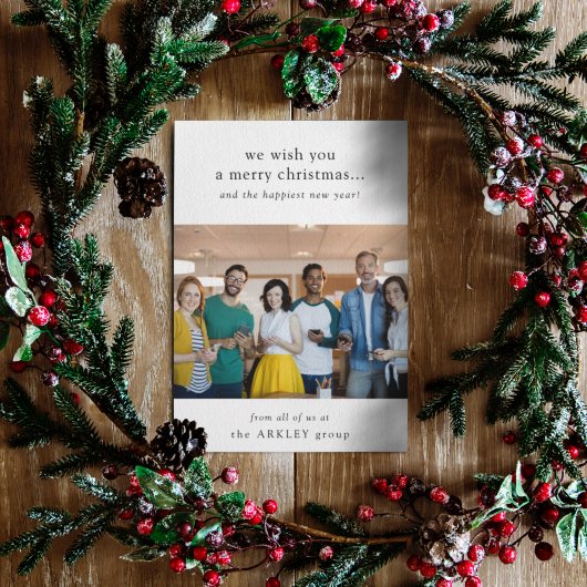 Kerstmis | Minimale teamfoto's Feestdagenkaart