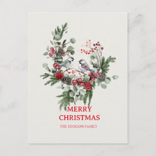Kerstmis Minimalistisch Eenvoudig Woud 1 Feestdagenkaart