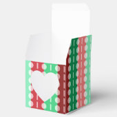 Kerstmis minimalistisch gestreept-rood groen hart bedankdoosjes (Geopend)