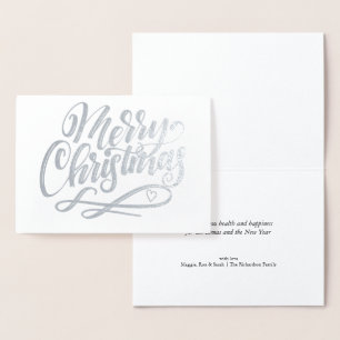 Kerstmis Minimalistisch Luxe Zilver Folie Kaarten