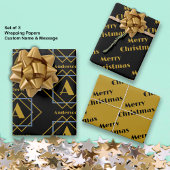 Kerstmis minimalistisch Monogram in Lijsten Custom Inpakpapier Vel