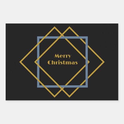 Kerstmis minimalistisch Monogram in Lijsten Custom Inpakpapier Vel (Voorkant 3)